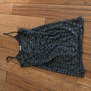 Free People Black and Silver Ruffle Mini Dress Size Small